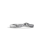 Krishnavii Curved Diamond Ring 14K & 18K Gold | Rose Gold, White Gold, Yellow Gold | Elegant Stackable Wedding Band for Women