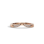 Krishnavii Curved Diamond Ring 14K & 18K Gold | Rose Gold, White Gold, Yellow Gold | Elegant Stackable Wedding Band for Women