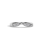 Krishnavii Curved Diamond Ring 14K & 18K Gold | Rose Gold, White Gold, Yellow Gold | Elegant Stackable Wedding Band for Women