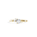 Yellow Gold Round Solitaire Diamond Engagement Ring