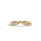 Krishnavii Curved Diamond Ring 14K & 18K Gold | Rose Gold, White Gold, Yellow Gold | Elegant Stackable Wedding Band for Women