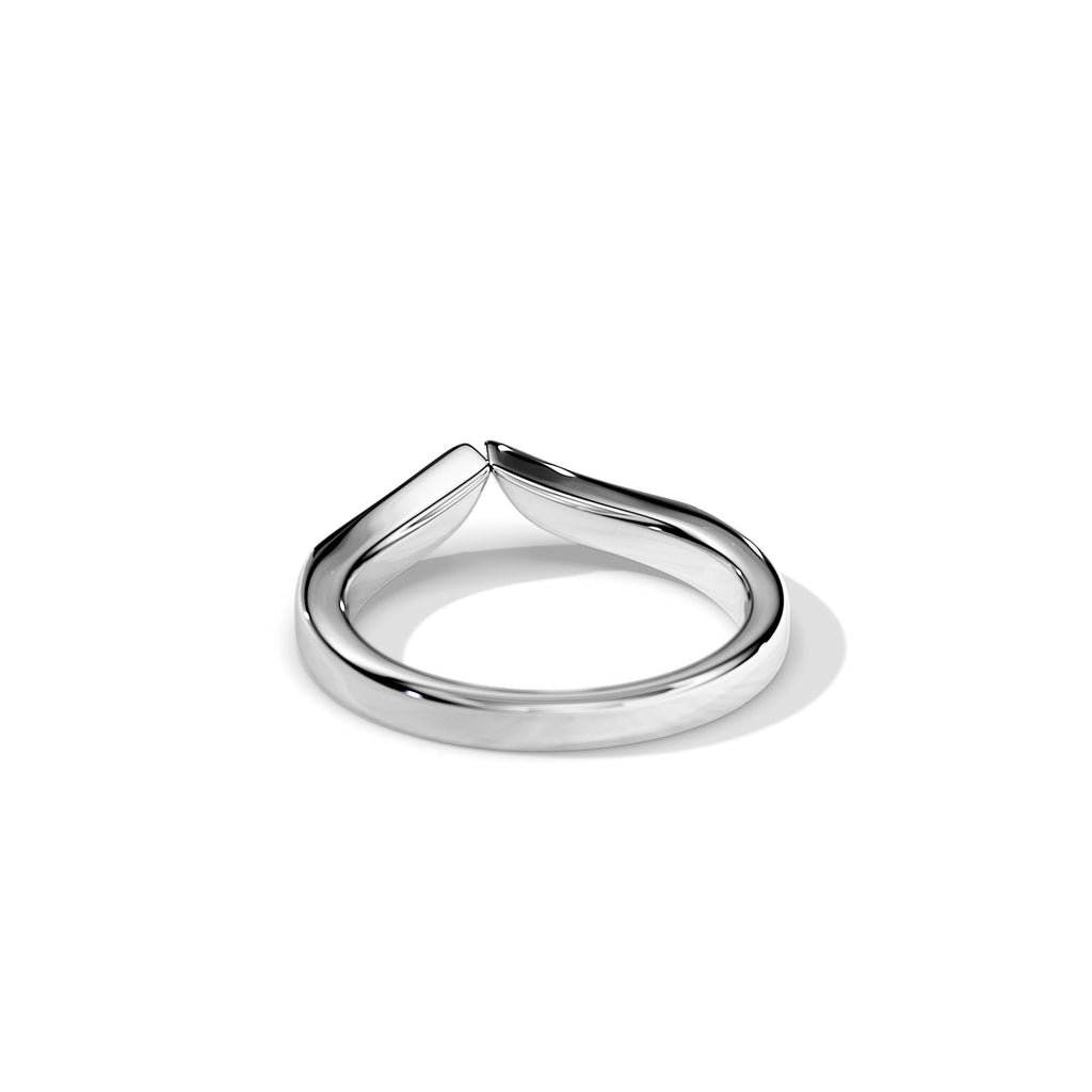 Krishnavii Curved Diamond Ring 14K & 18K Gold | Rose Gold, White Gold, Yellow Gold | Elegant Stackable Wedding Band for Women