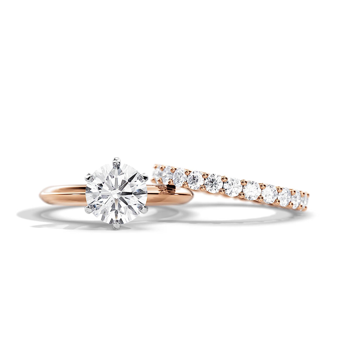 Classic Round Brilliant Diamond Ring With Matching Band