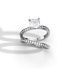 Elegant Asscher Cut Engagement Ring with Diamond Band