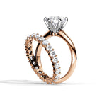 Classic Round Brilliant Diamond Ring With Matching Band