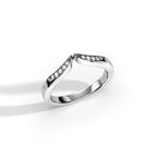 Krishnavii Curved Diamond Ring 14K & 18K Gold | Rose Gold, White Gold, Yellow Gold | Elegant Stackable Wedding Band for Women