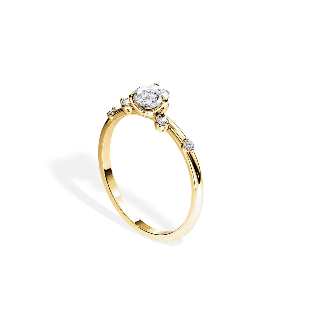 Yellow Gold Round Solitaire Diamond Engagement Ring