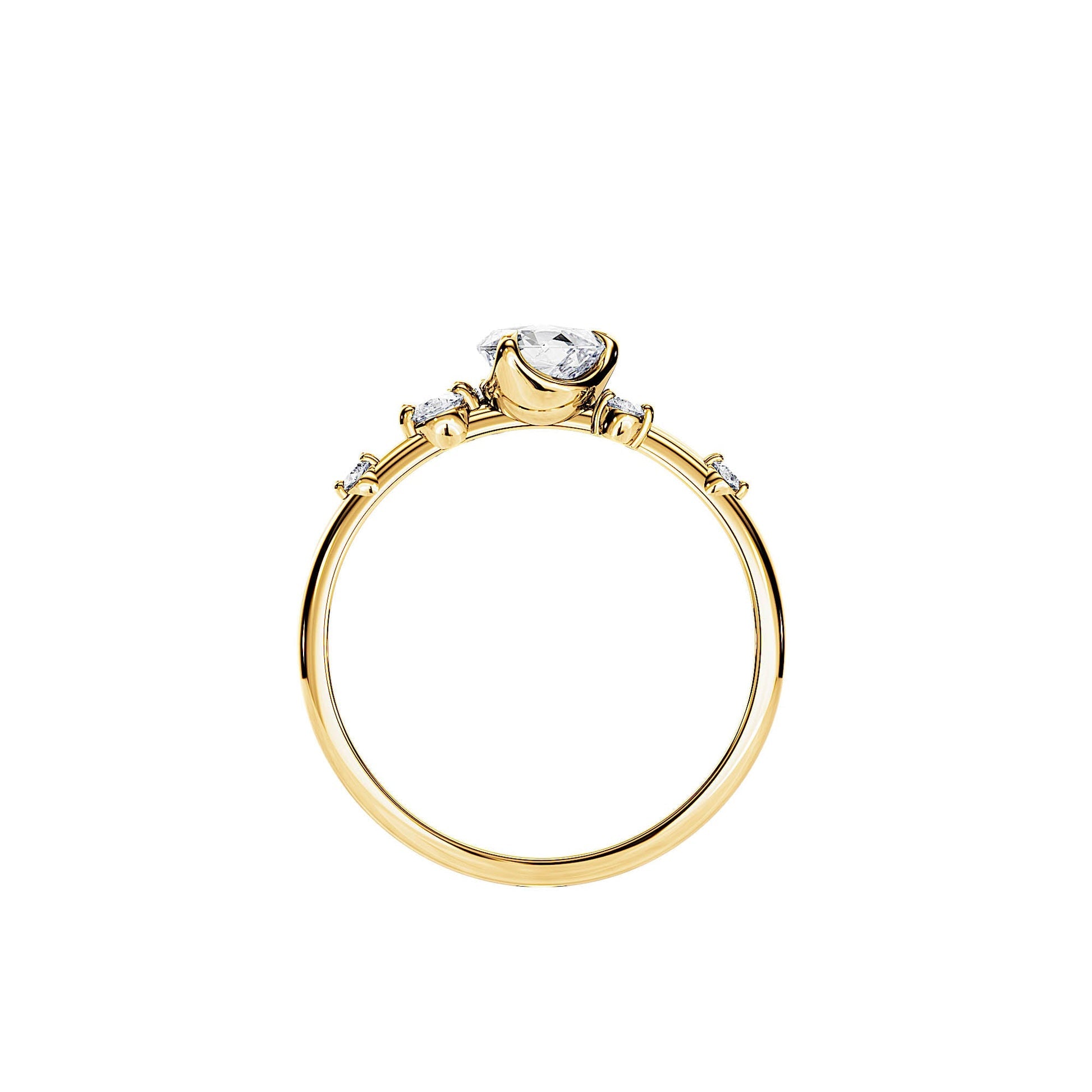 Yellow Gold Round Solitaire Diamond Engagement Ring