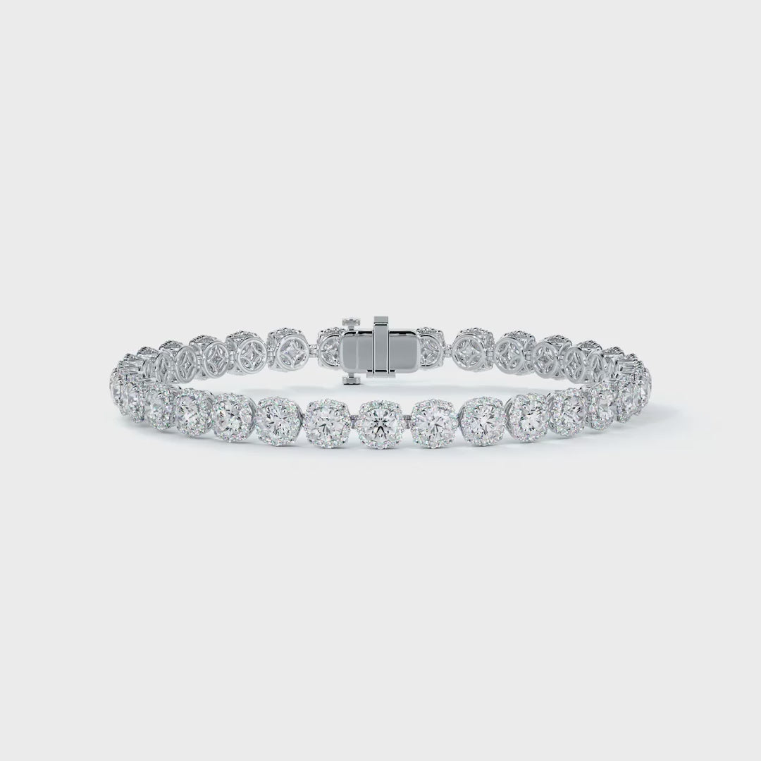 The Centre of My Universe Floral Halo Tennis Bracelet